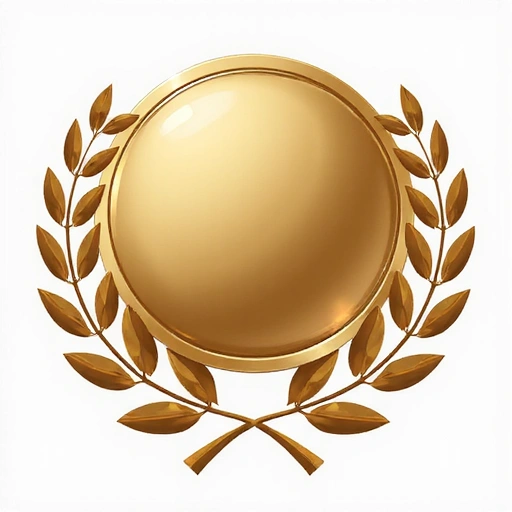 Abstract image representing achievement or certification, like a stylized badge or a laurel wreath.